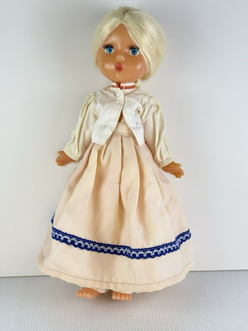 Vintage USSR Soviet Russian Doll Blonde Hard Plastic Leningrad 1960s-70s 14”